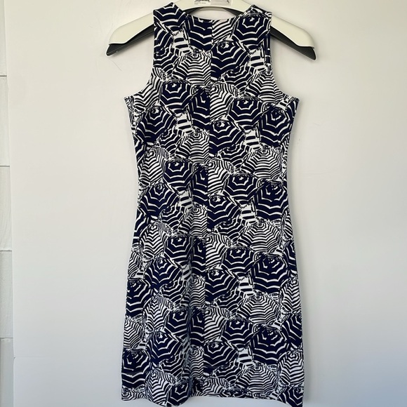 Lilly Pulitzer Oh Cabana Bot Umbrella Print Blue and White Foster Shift Dress XS - Picture 9 of 17